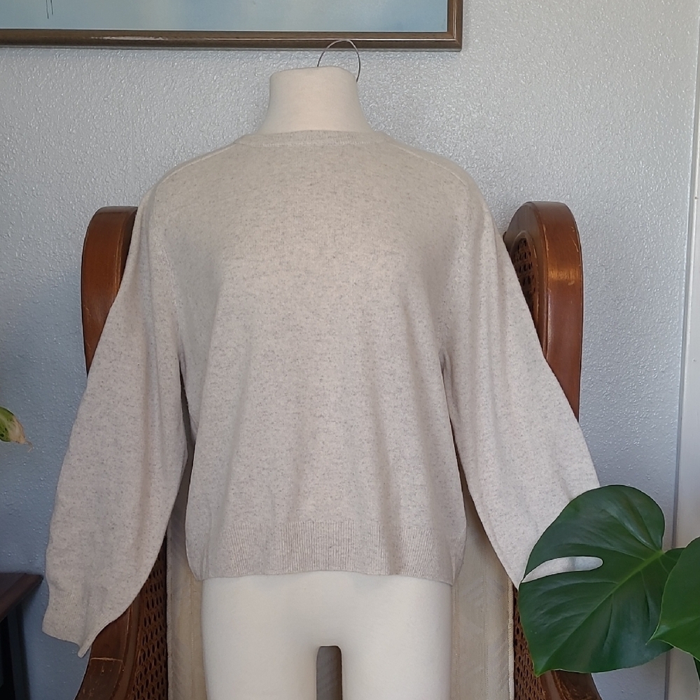 Splendid Light Gray Crewneck Sweater 100% Cashmere